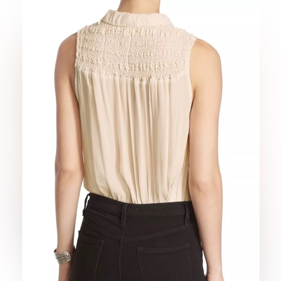 Free People Women's  Ruffle Me Up Smocked Yoke Blouse Top Size S - Picture 4 of 4